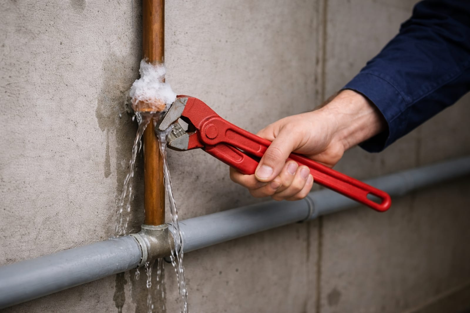 Water damage from burst frozen pipe in a Minneapolis home